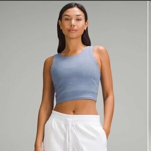 Lululemon Ribbed Softstreme Cropped Tank Top
Oasis Blue size 8